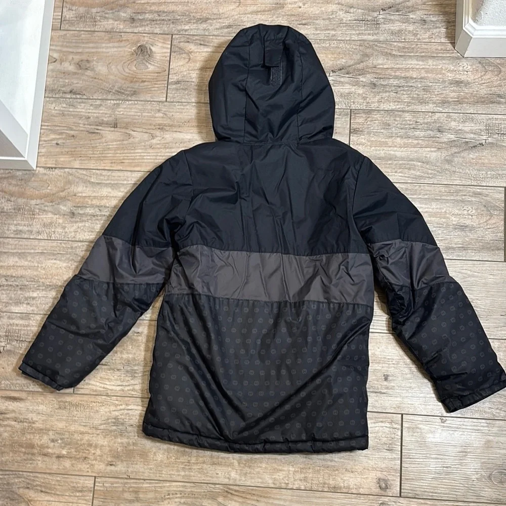 Columbia Kids Black and Gray Hooded Winter Coat Size Medium